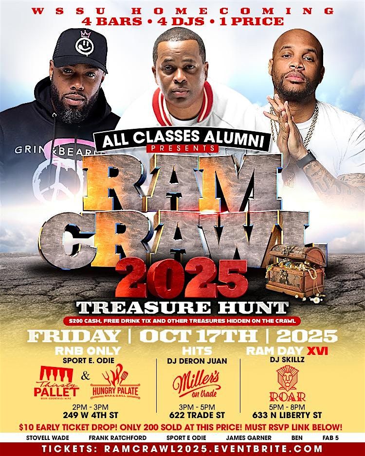 HOMECOMING RAMCRAWL - DJ SKILLZ,  SPORT E & DERON JUAN! 4 PARTIES, 1PRICE