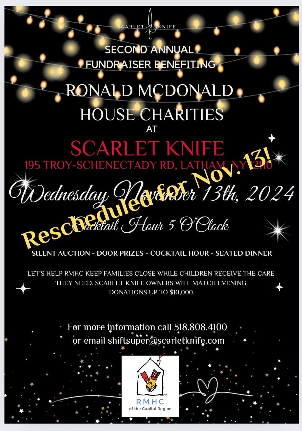 Second Annual Evening at Scarlet Knife Benefiting Ronald McDonald House Charities