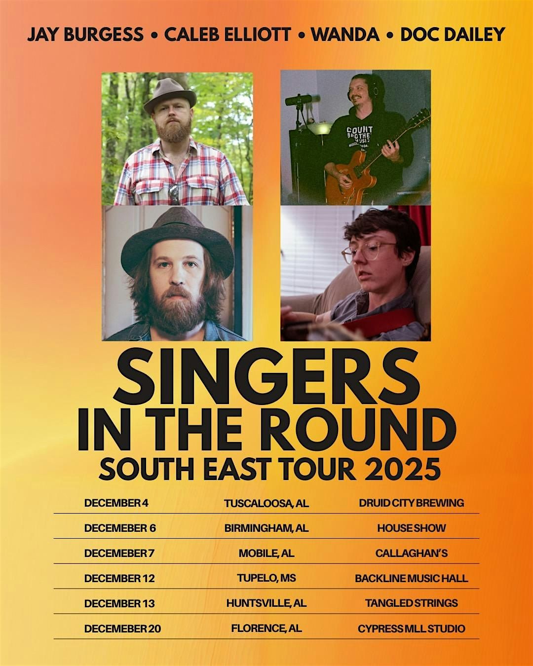 Singers In The Round with Caleb Elliott, Doc Dailey, Wanda, and Jay Burgess