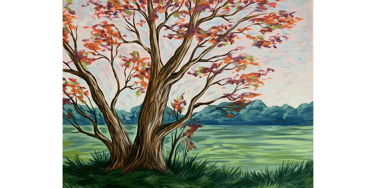 Windswept Crimson Tree - Paint and Sip in Tyler | Classpop!\u2122