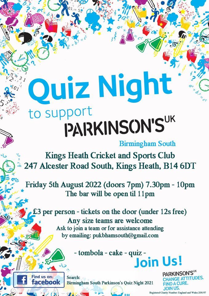 Parkinson's UK Birmingham South Support Group Quiz Night