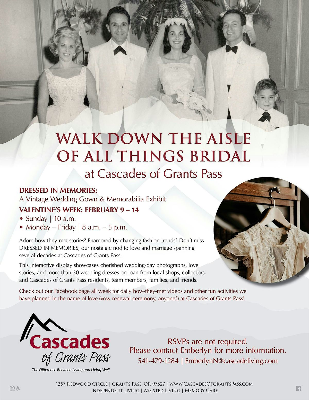 Dressed in Memories:  interactive display of vintage wedding dresses FREE