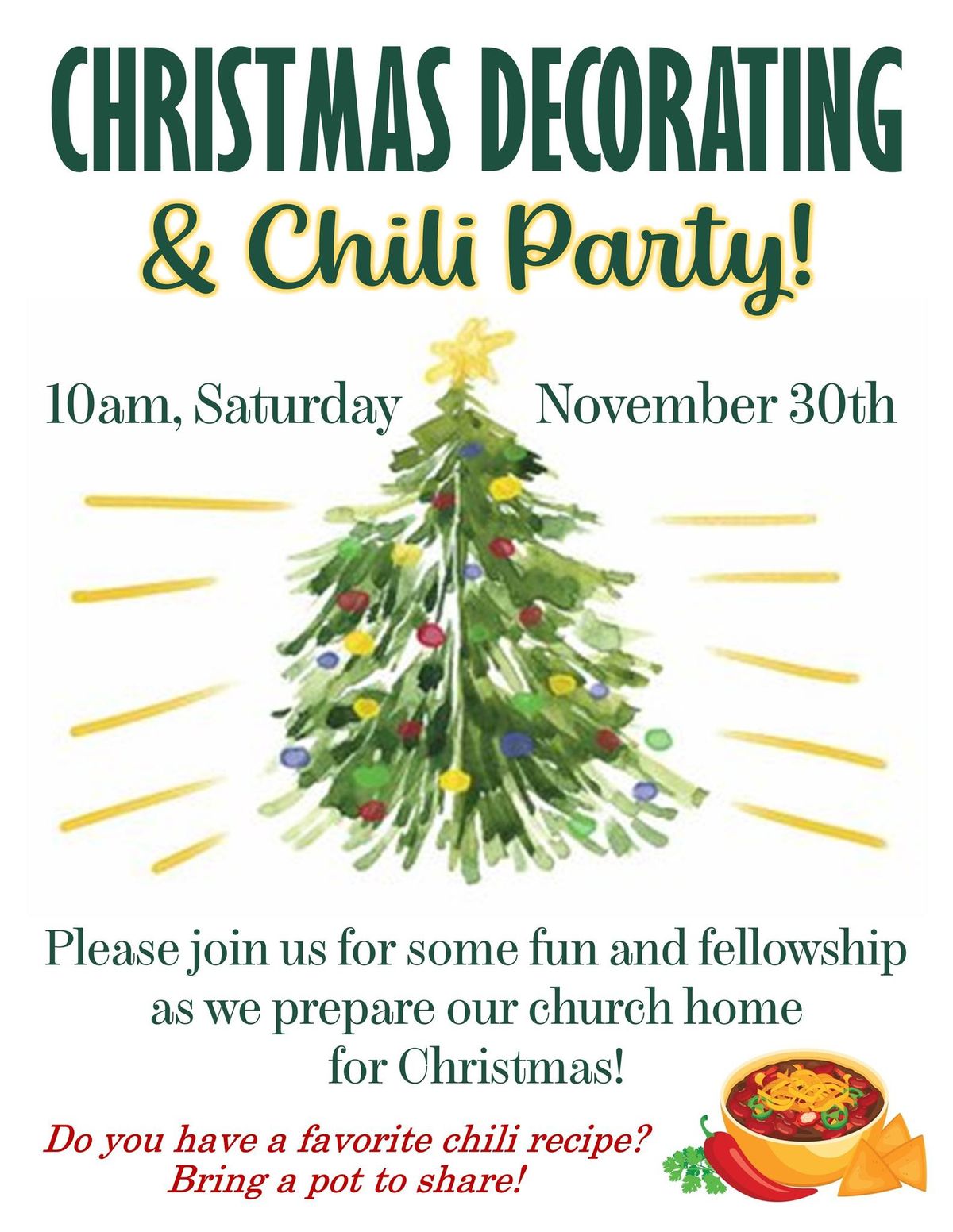 Christmas Decorating & Chili Party