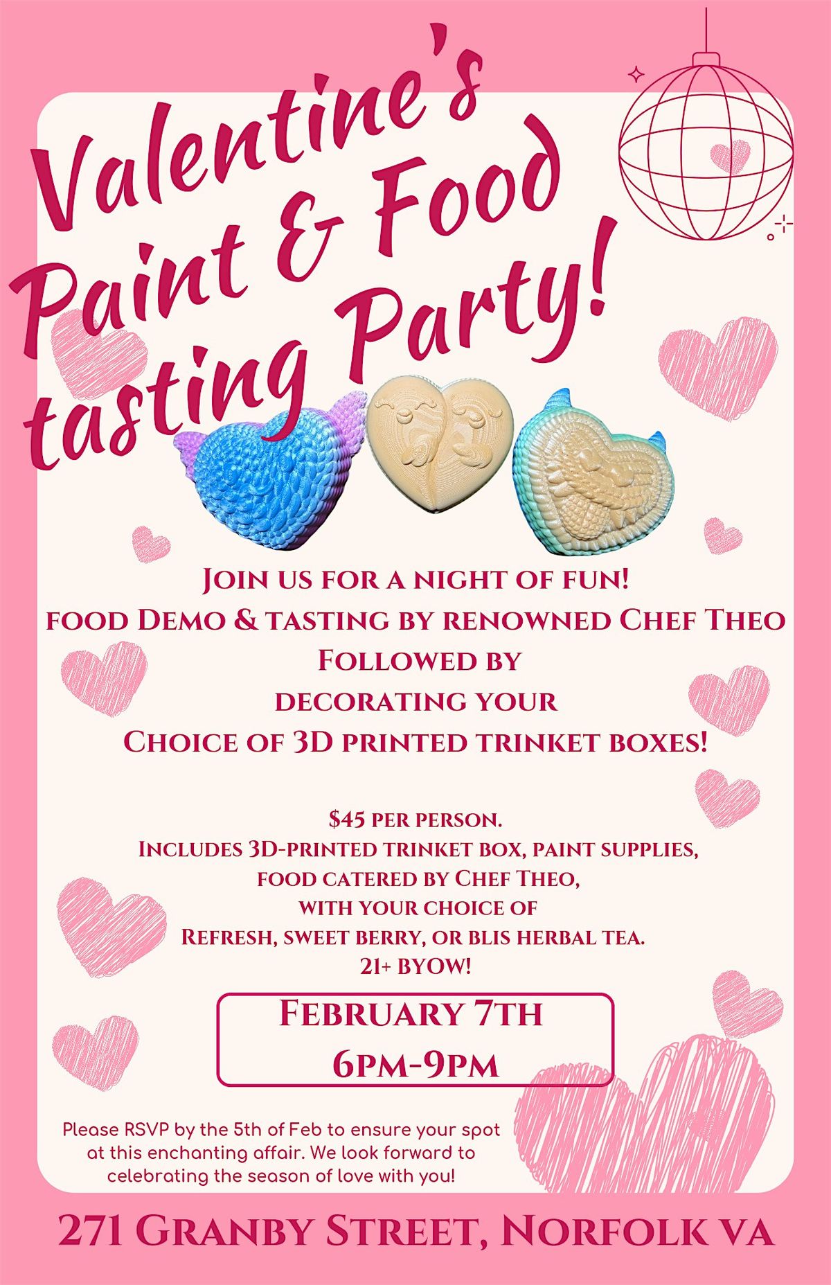 Valentine\u2019s Paint and Food Tasting