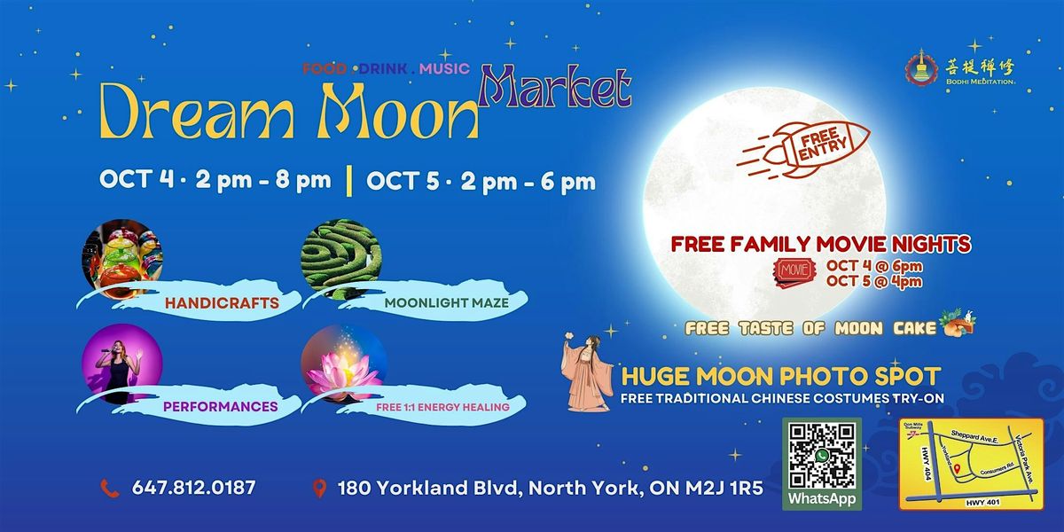 Dream Moon Market + Free Movie nights!