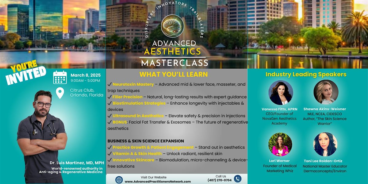 ADVANCED AESTHETICS MASTERCLASS: Neurotoxins, Fillers & Biostimulation