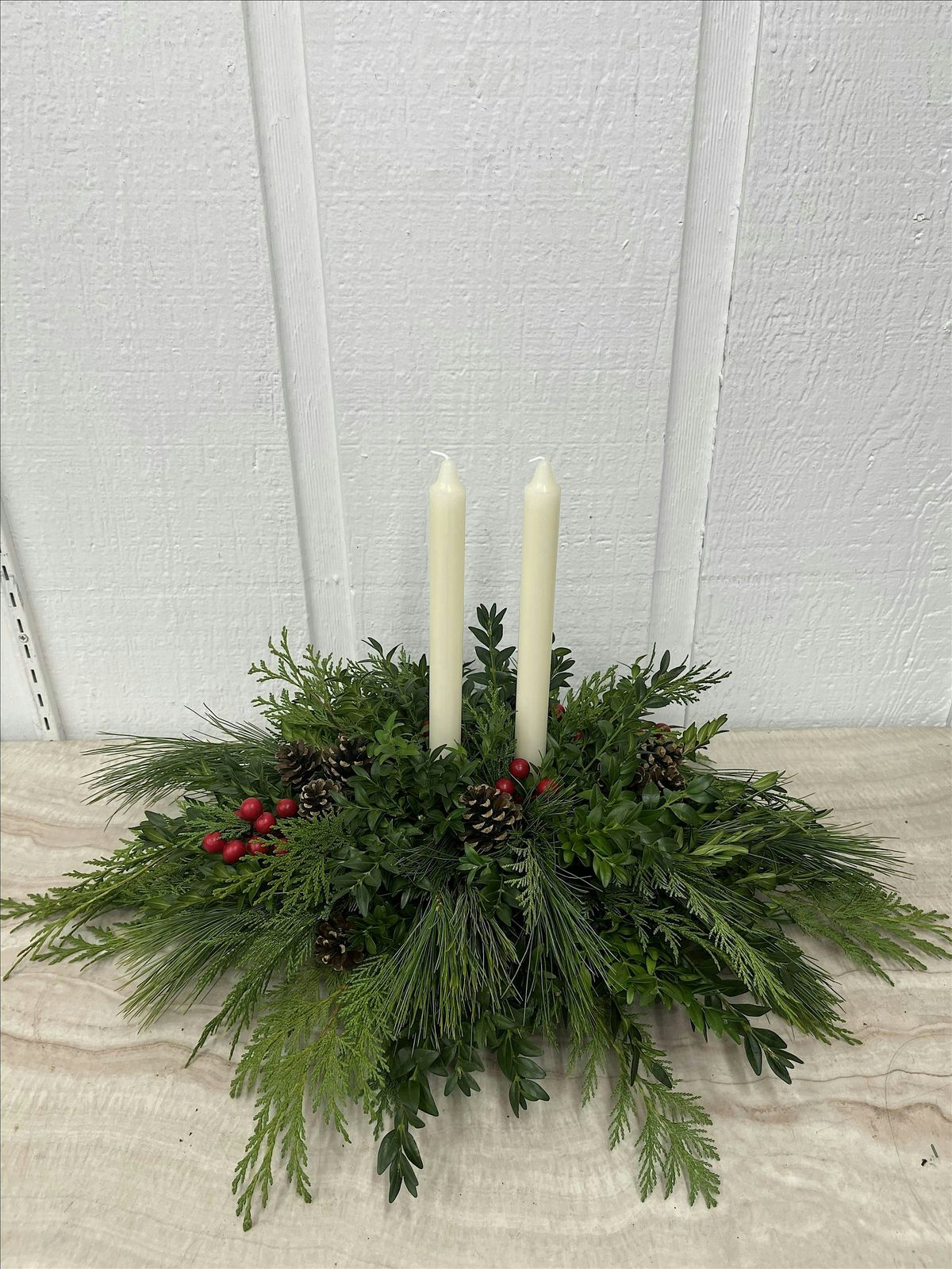 Christmas Greenery Centerpiece