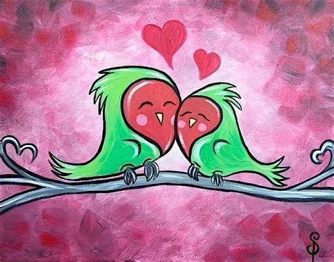 Mommy  \/ Daddy & Me Paint Party: Valentine\u2019s Birds