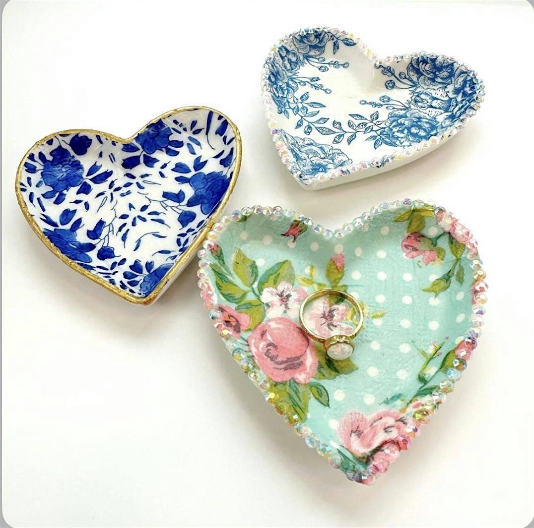 Decoupaged Heart Dishes Workshop