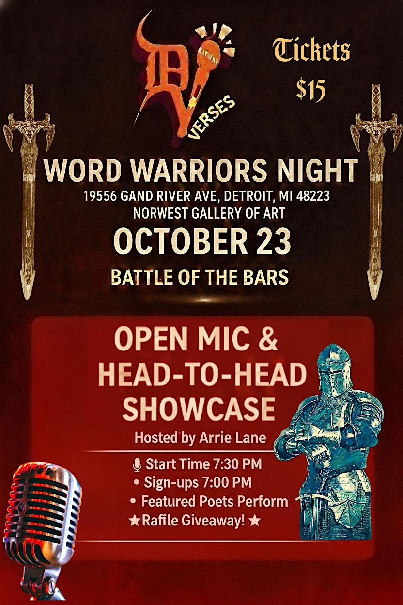 Detroit Verses Presents:WORD WARRIORS NIGHT \u2013 Battle of the Bars & Open Mic