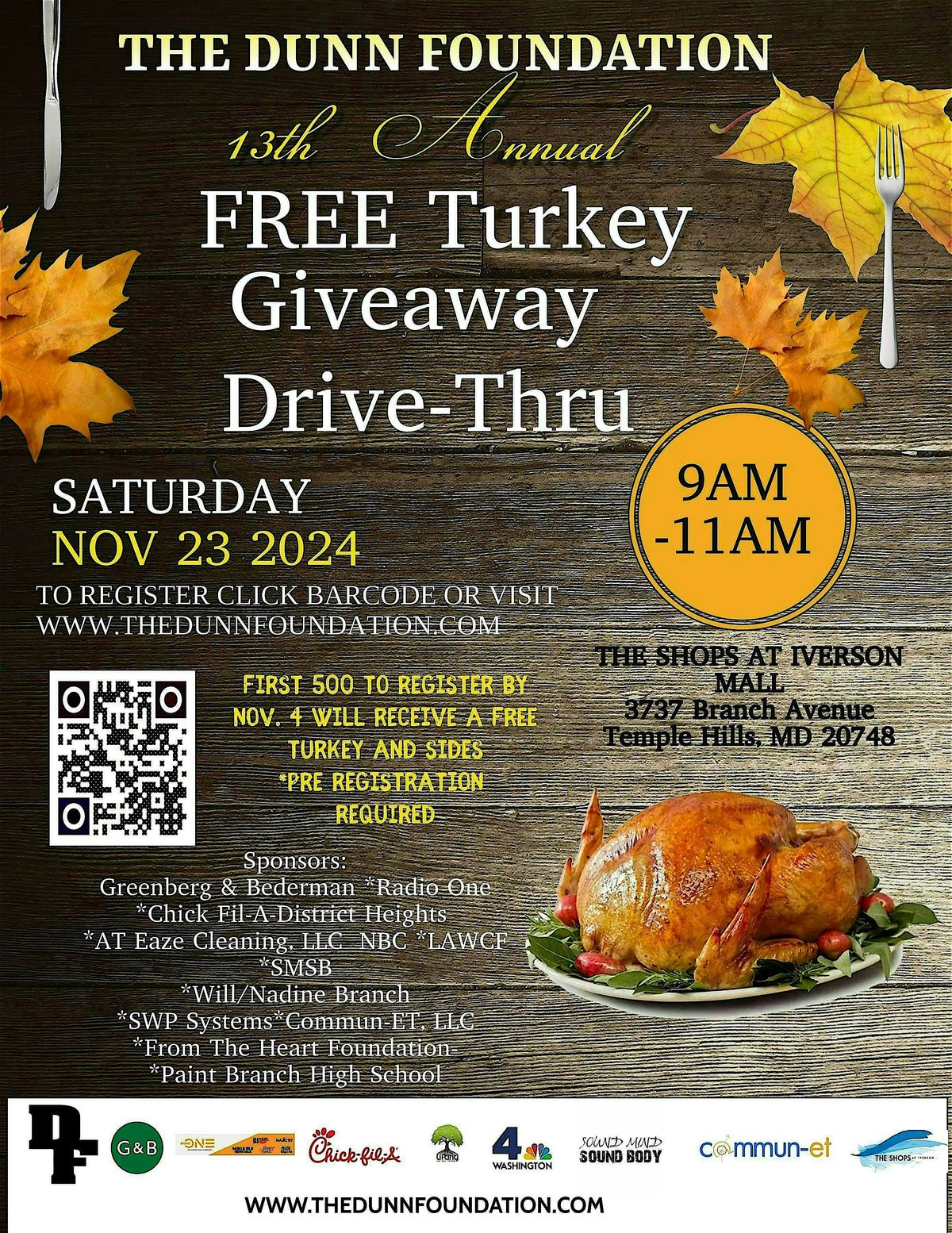 The Dunn Foundation Annual Free Turkey Giveaway