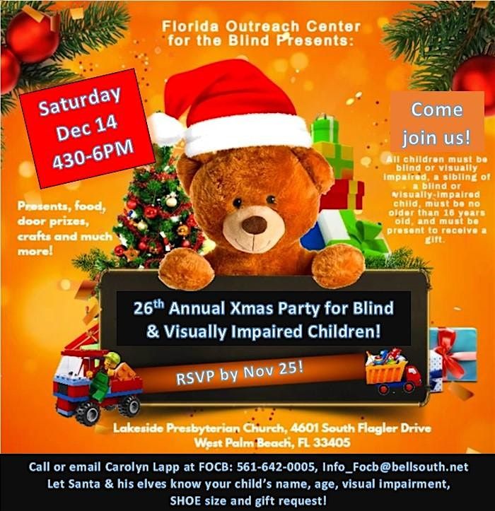 FREE XMAS PARTY FOR BLIND & VISUALLY IMPAIRED CHILDREN