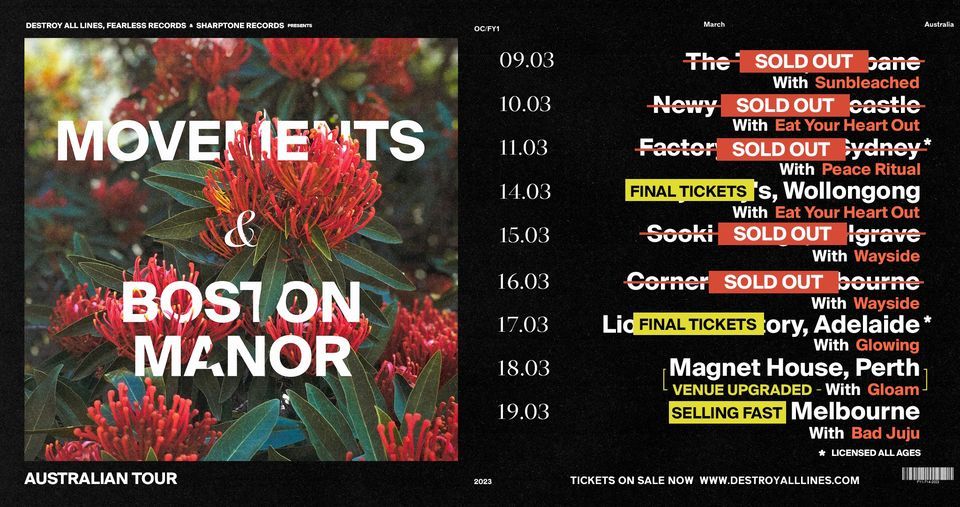 Movements (usa)  & Boston Manor (uk) Aus Tour | Perth