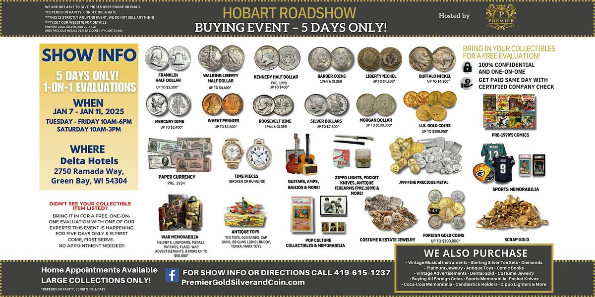 Hobart, WI ROADSHOW: Free 5-Day Only Buying Event!