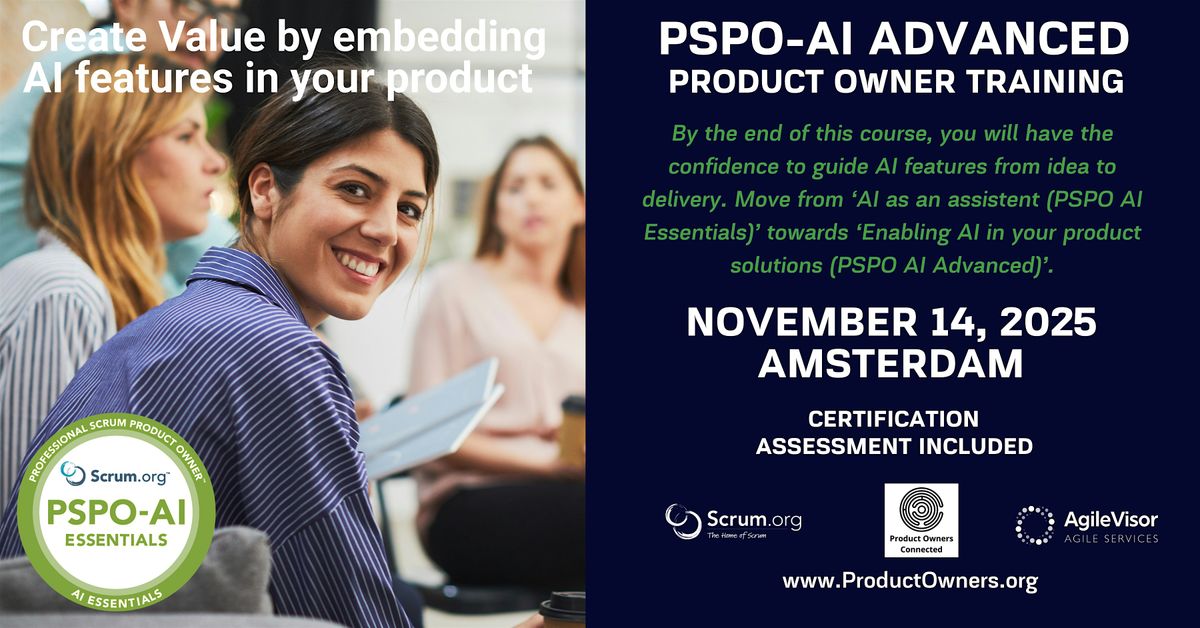Product Owner - AI Advanced (PSPO-AIA) | A Scrum.org Certified Training.