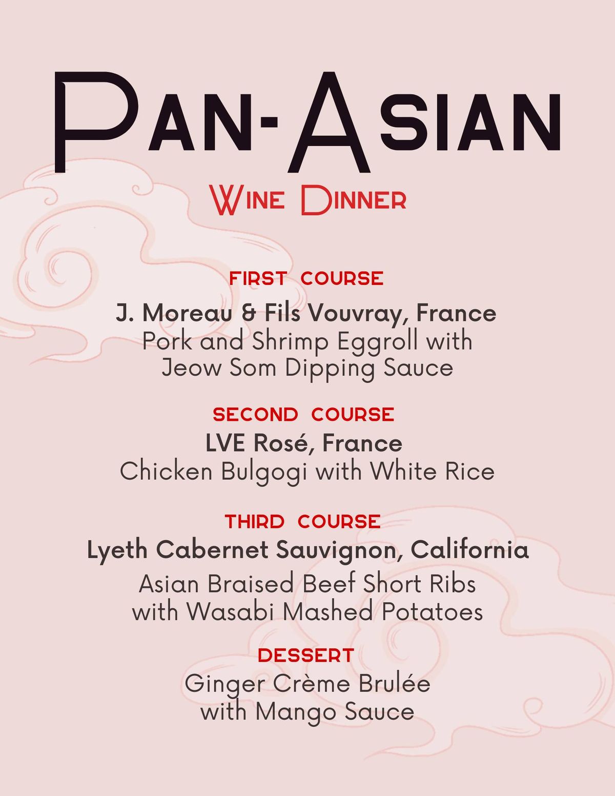 Pan-Asian Wine Dinner