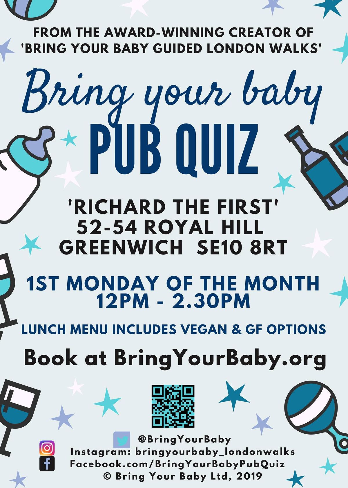 BRING YOUR BABY PUB QUIZ @ Richard the First, GREENWICH (SE10) near DEPTFORD, CANADA WATER, CHARLTON