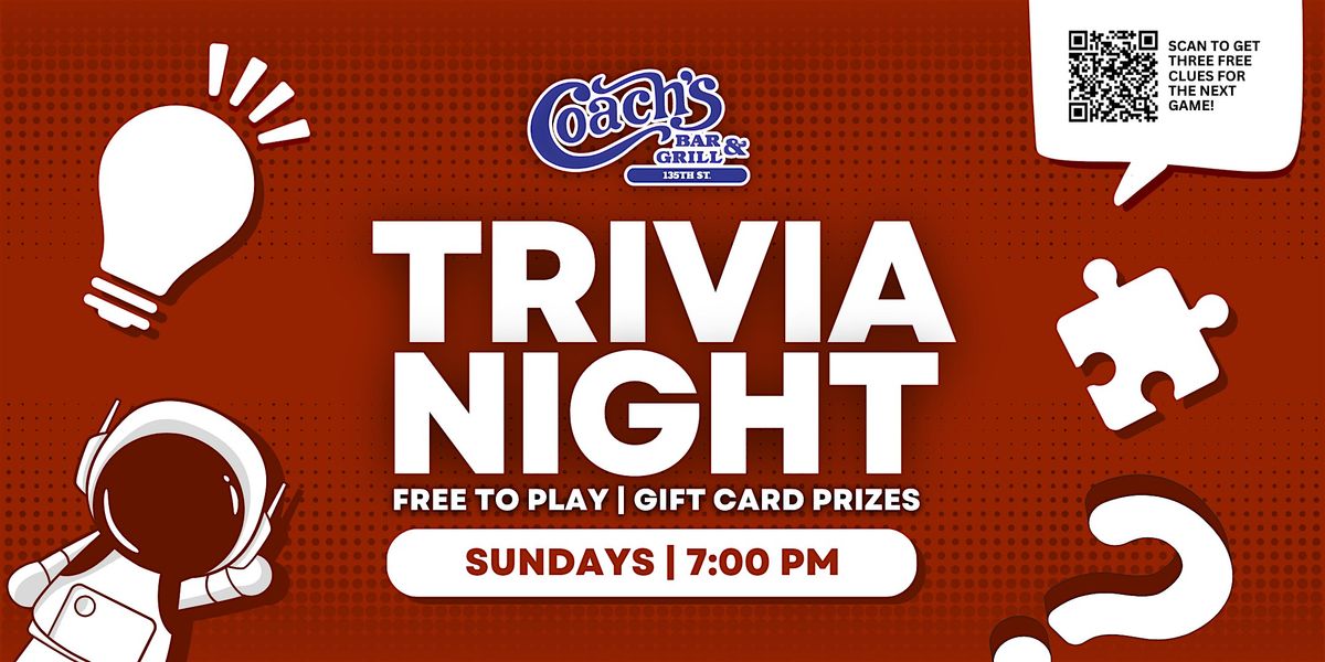 Trivia Night at Coach's Bar & Grill on 135th Street