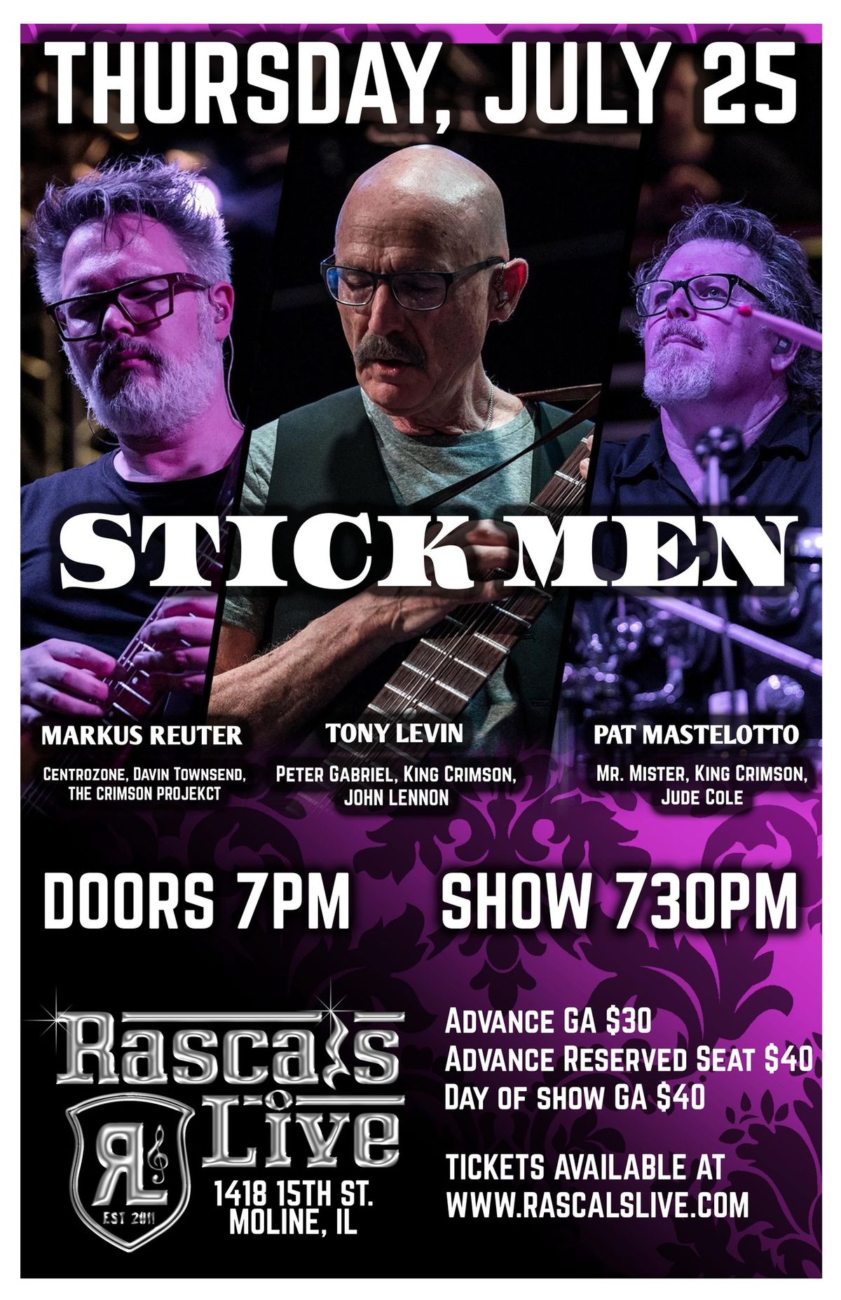 STICK MEN featuring Markus Reuter, Tony Levin & Pat Mastelotto