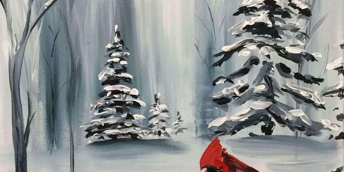 Winter Cardinal - Paint and Sip by Classpop!\u2122