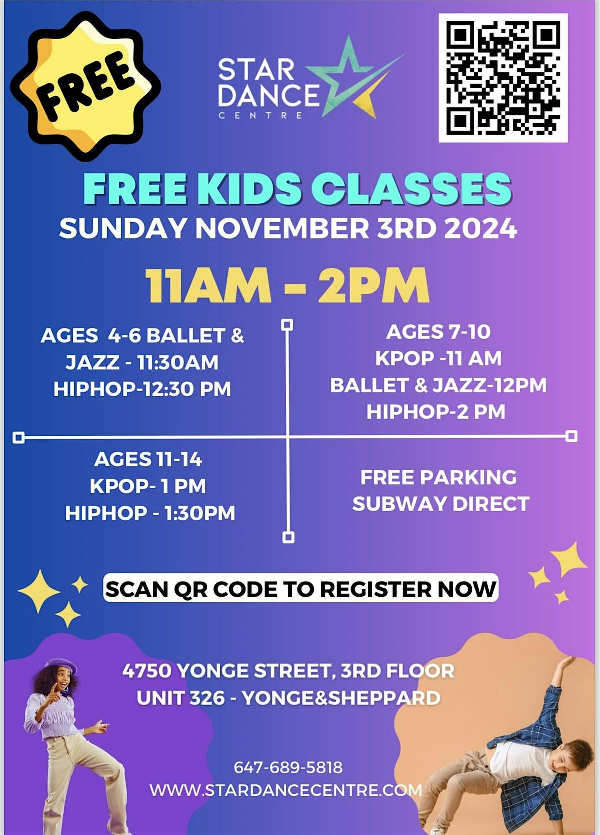 Kids free dance class