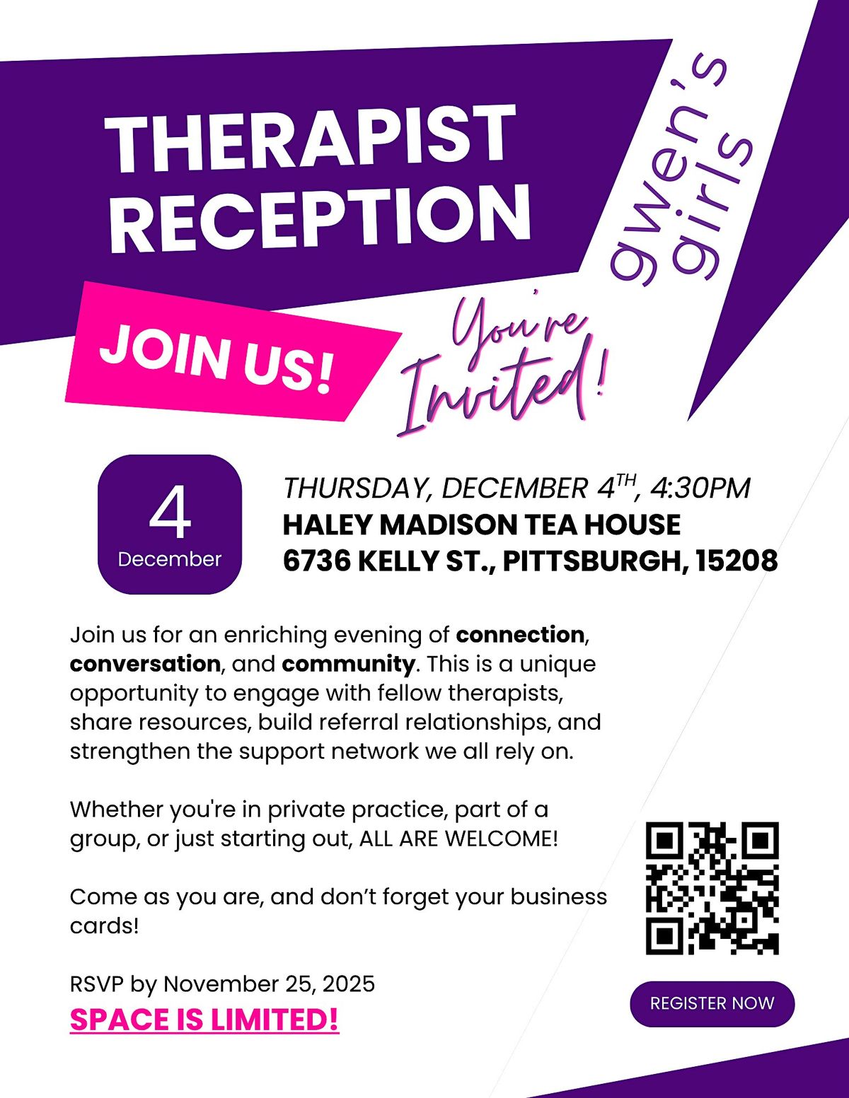 December Mental Health Therapist Networking Event