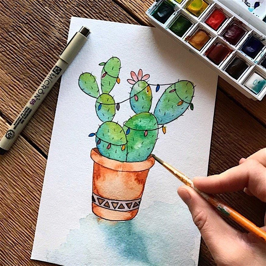 Holiday Watercolor + Mimosas