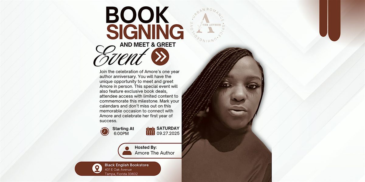 Amore The Author One Year Book Signing Celebration