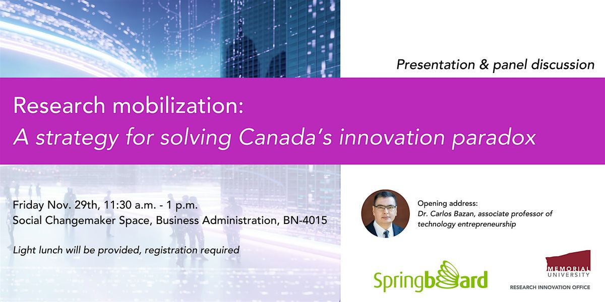 Research Mobilization: A Strategy for Solving Canada\u2019s Innovation Paradox