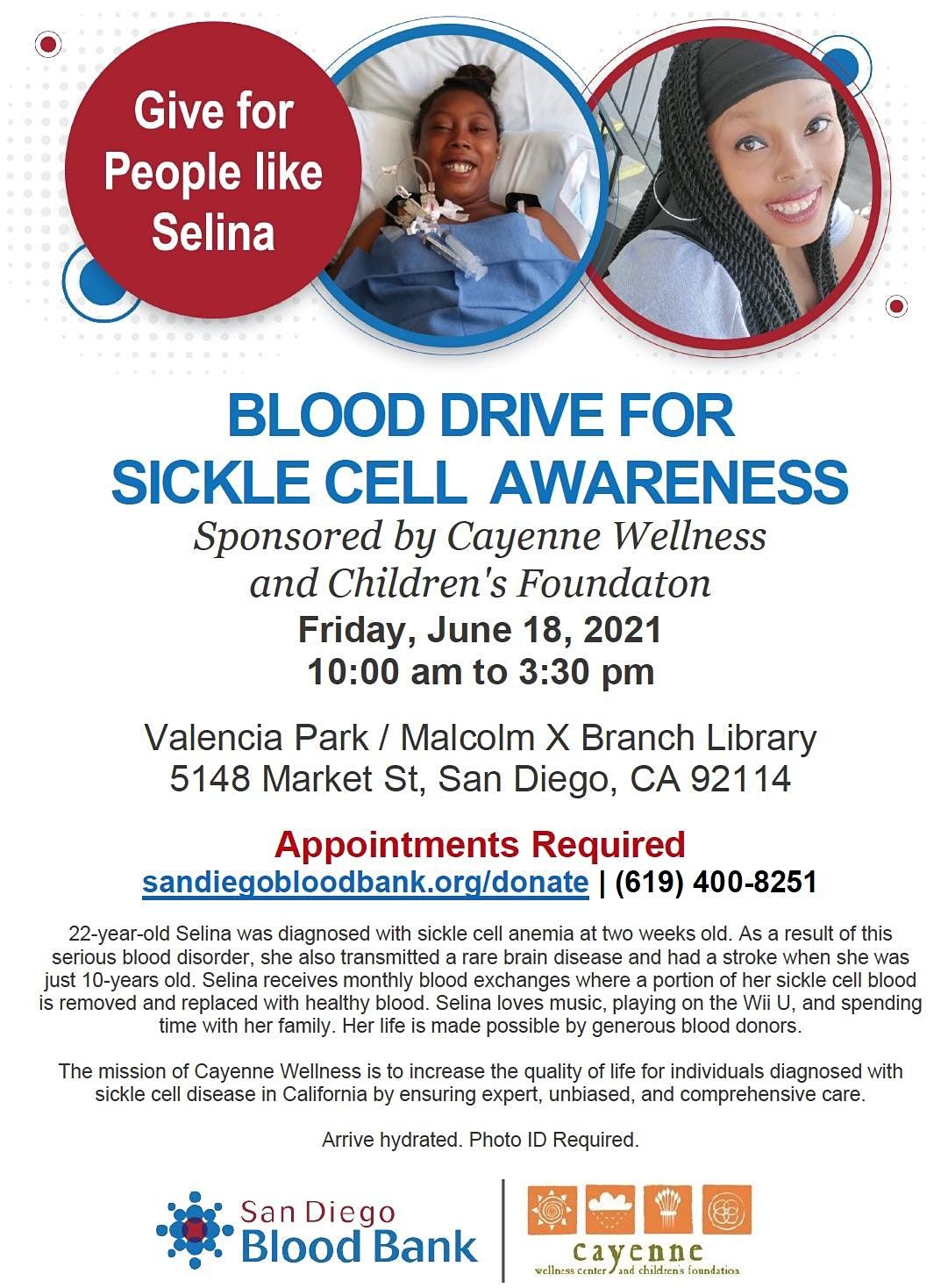 Sickle Cell Disease Awareness Blood Drive