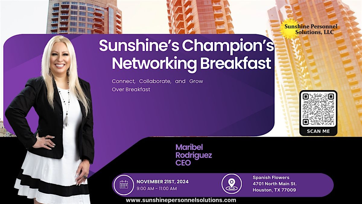 Sunshine\u2019s Champion\u2019s Networking Breakfast