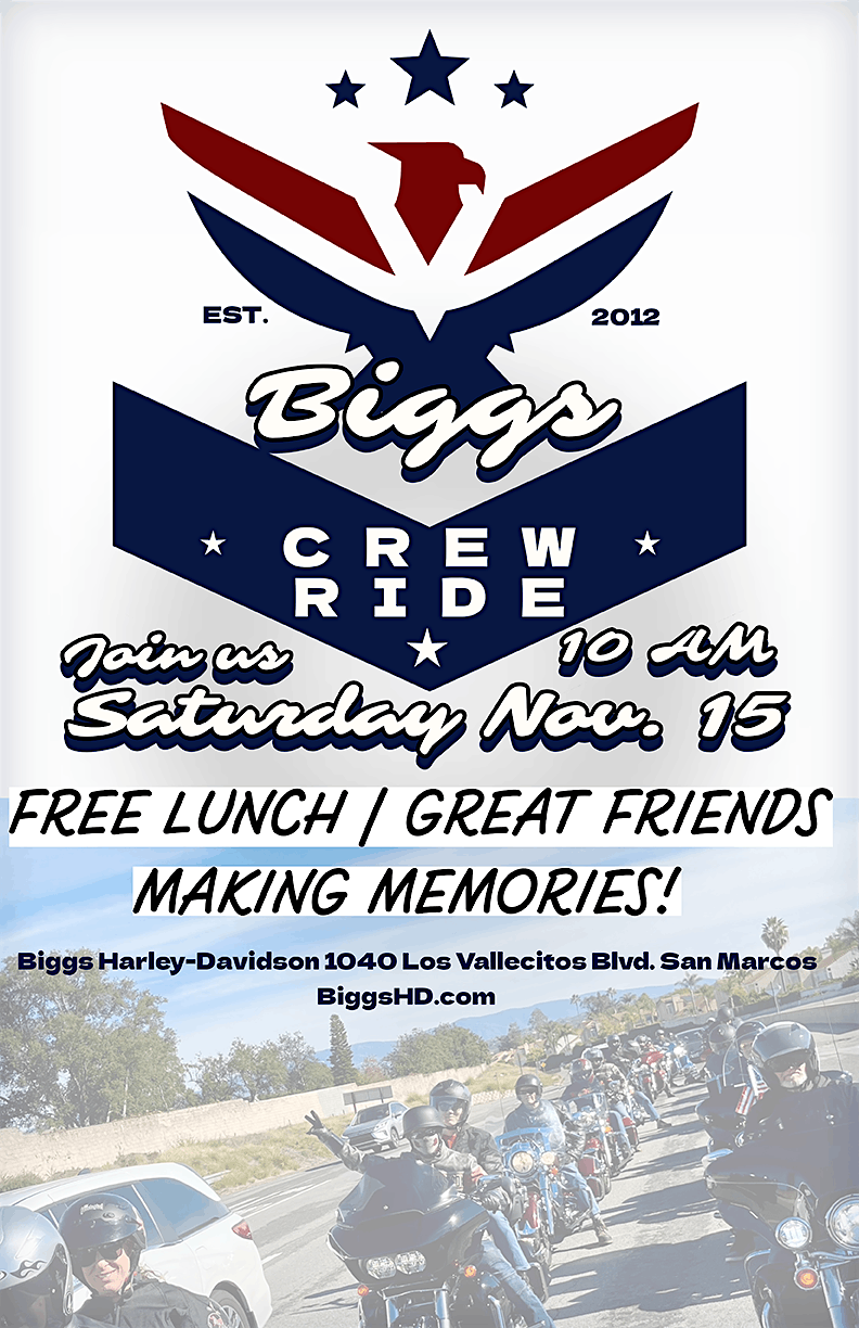 The Biggs Monthly Crew Ride and Lunch Event