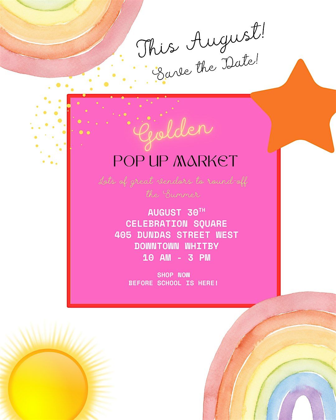 Golden Pop-Up Market at Celebration Square, Whitby