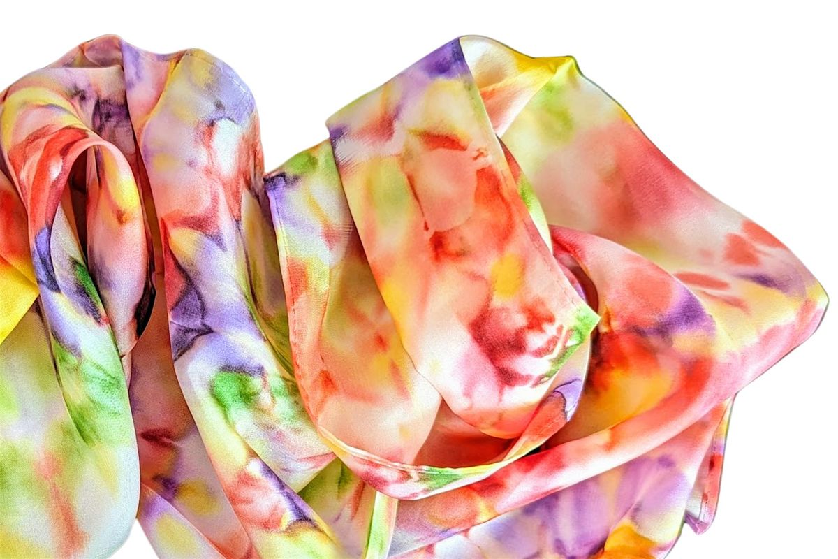 Alcohol Ink Art on Silk Scarves