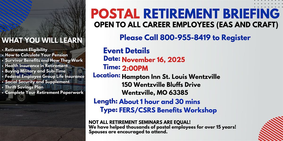 Postal Retirement Seminar Wentzville - 11\/16\/25