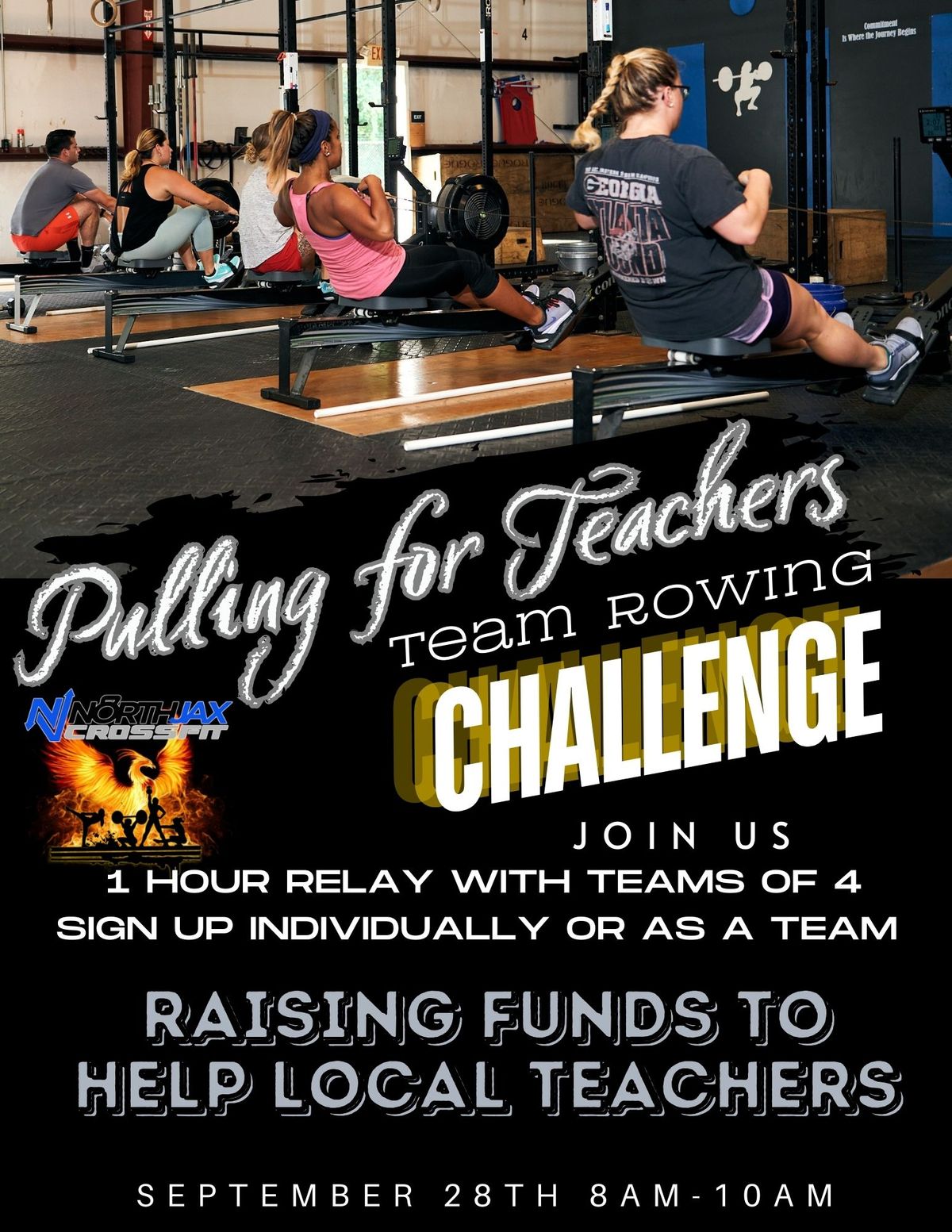 Rowing Relay Charity event for Teachers