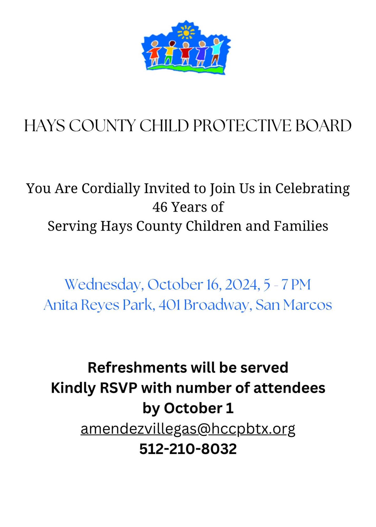 Celebrating 46 years of serving Hays County children and families