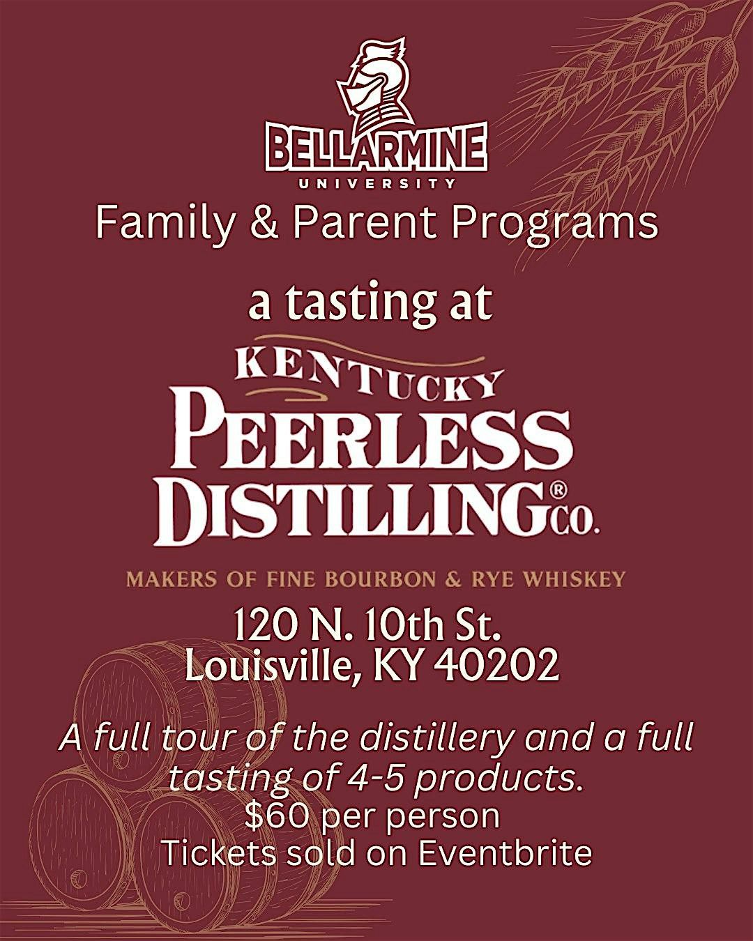 Bellarmine University Family and Parent Programs Peerless Tasting Tour