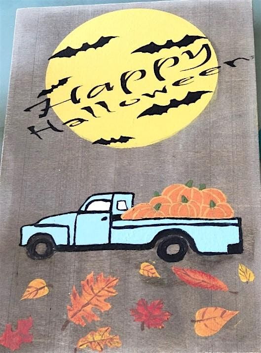 Del Sol Design  - Happy Halloween Wood Board Painting  Class