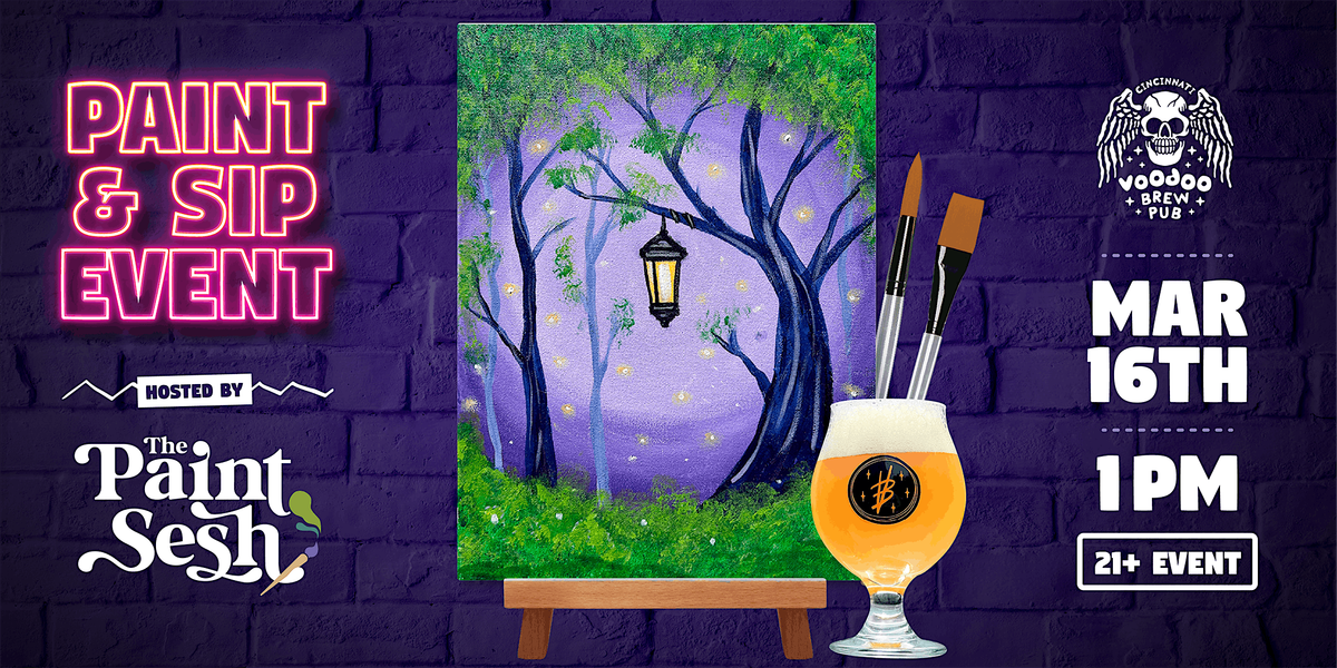 Paint & Sip Painting Event in Cincinnati, OH \u2013 \u201cEnchanted Forest\u201d at Voodoo