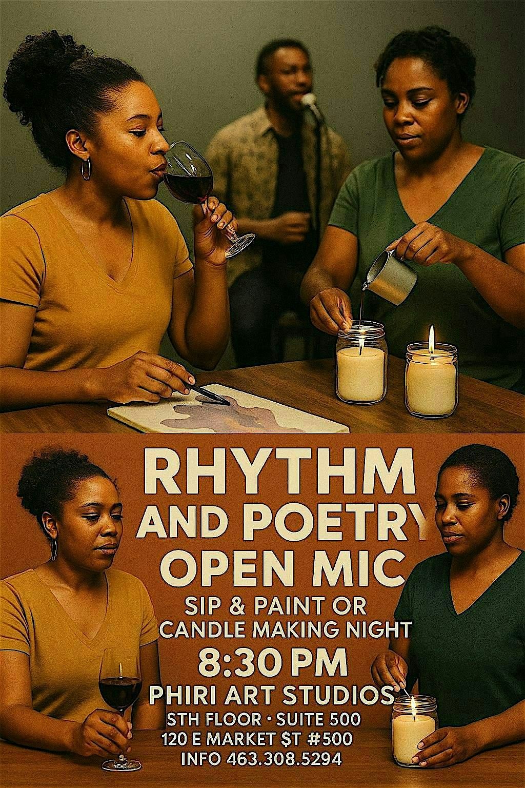 \u2728 Sip & Paint OR Candle Making Workshops \ufe0f
