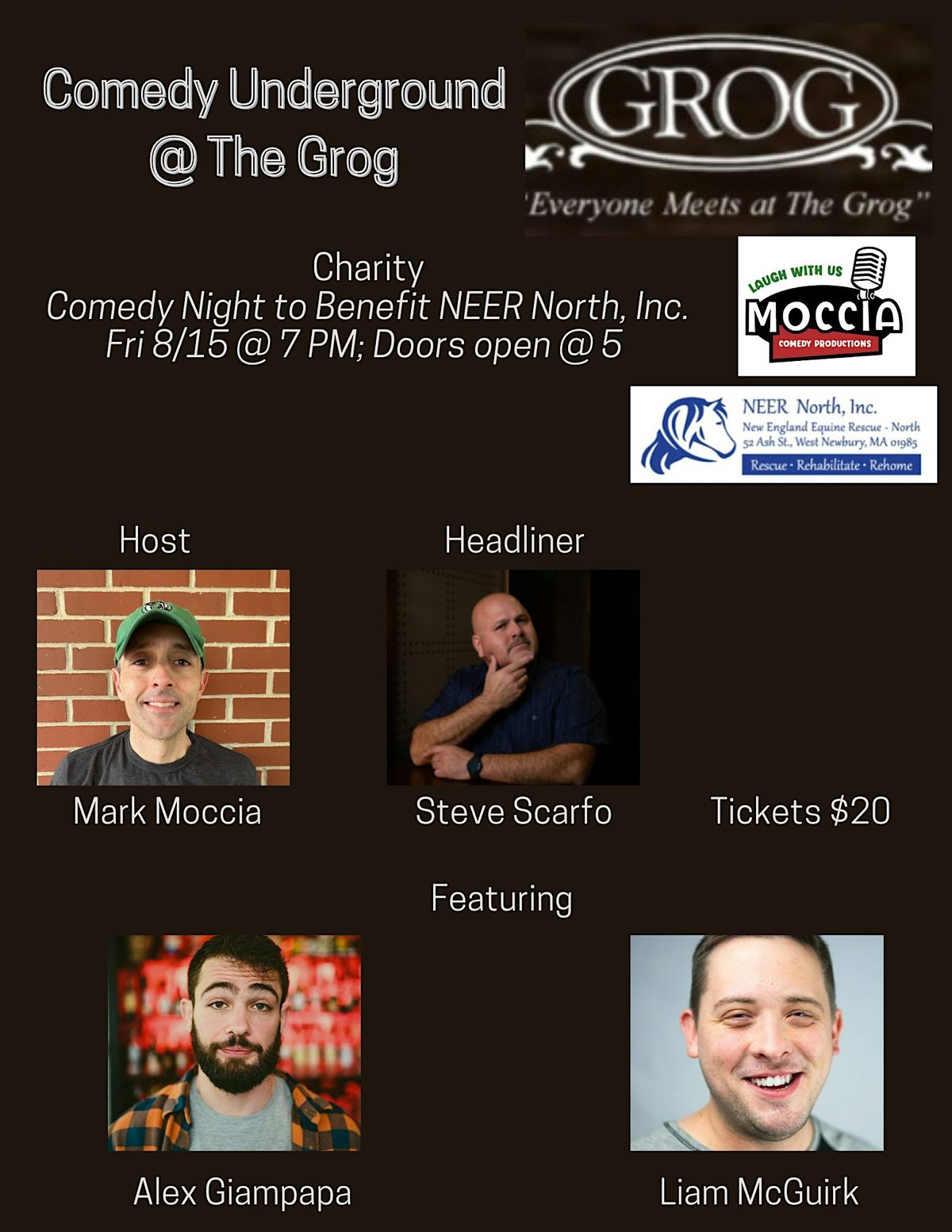 21+ Charity Comedy Underground @ The Grog to benefit NEER North!