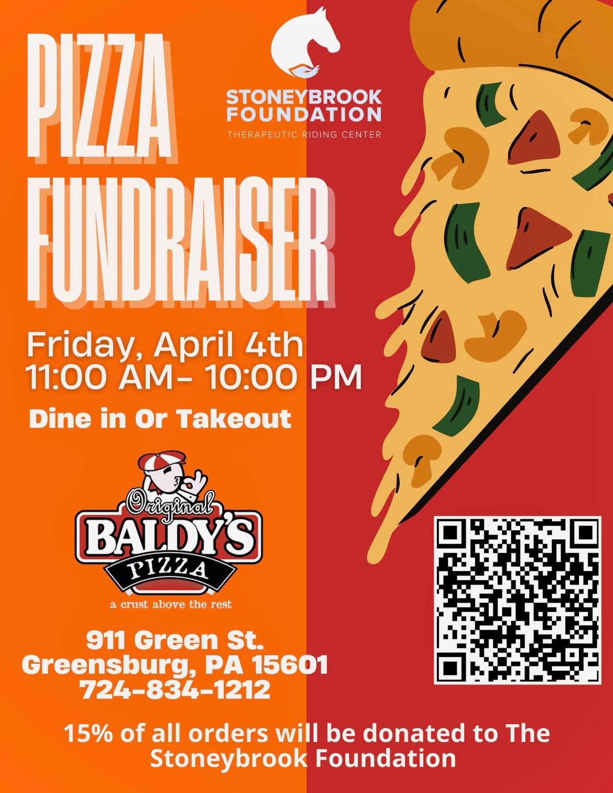 Stoneybrook Foundation\/ Baldy\u2019s Pizza Fundraiser Feast 