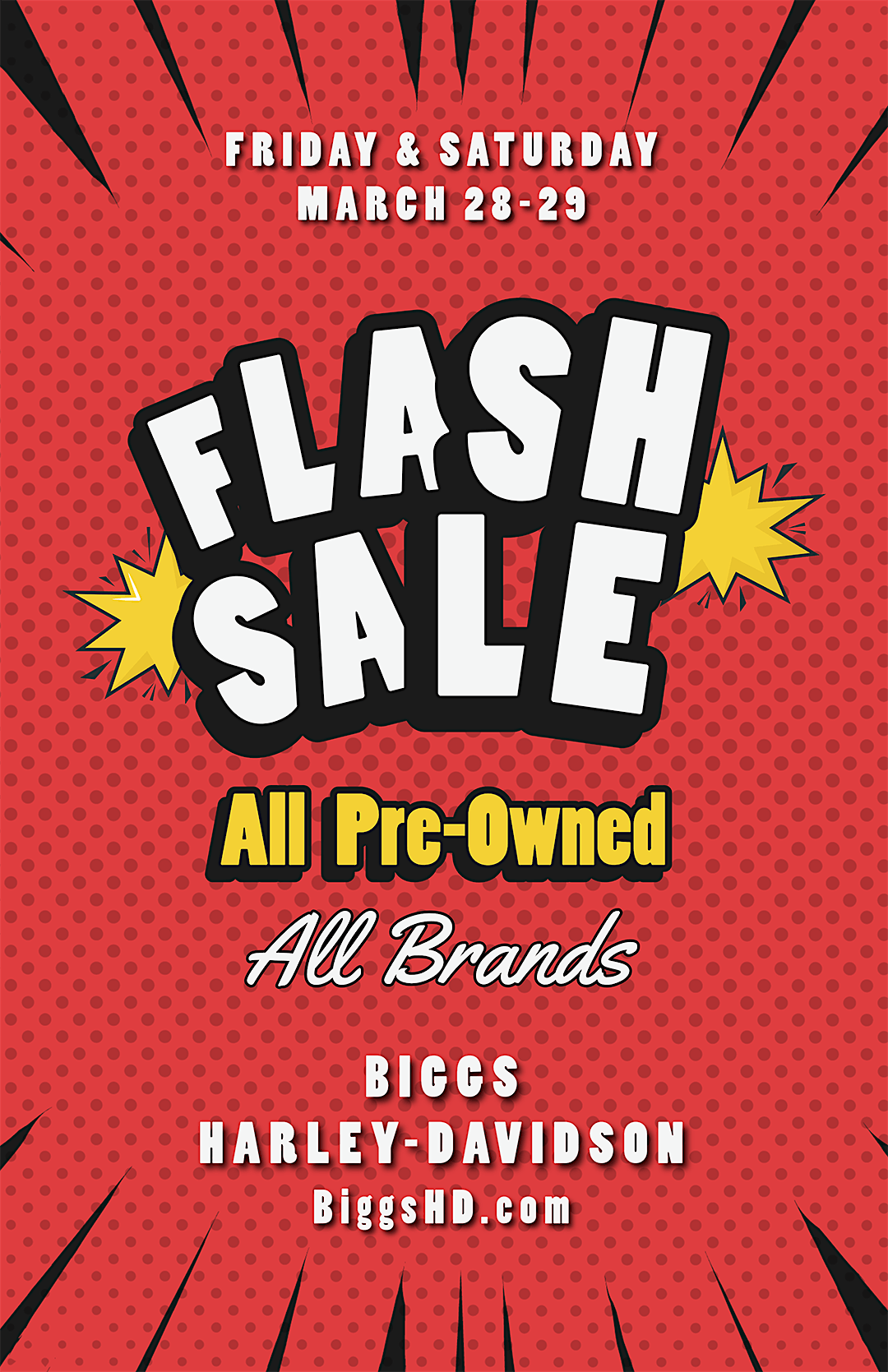 Huge Flash Sale on all pre-owned bikes , all brands, test ride them all!