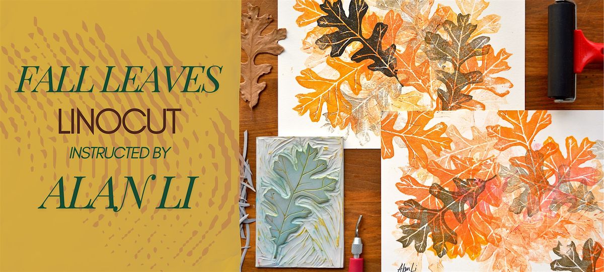 Fall Leaves Linocut | Alan Li