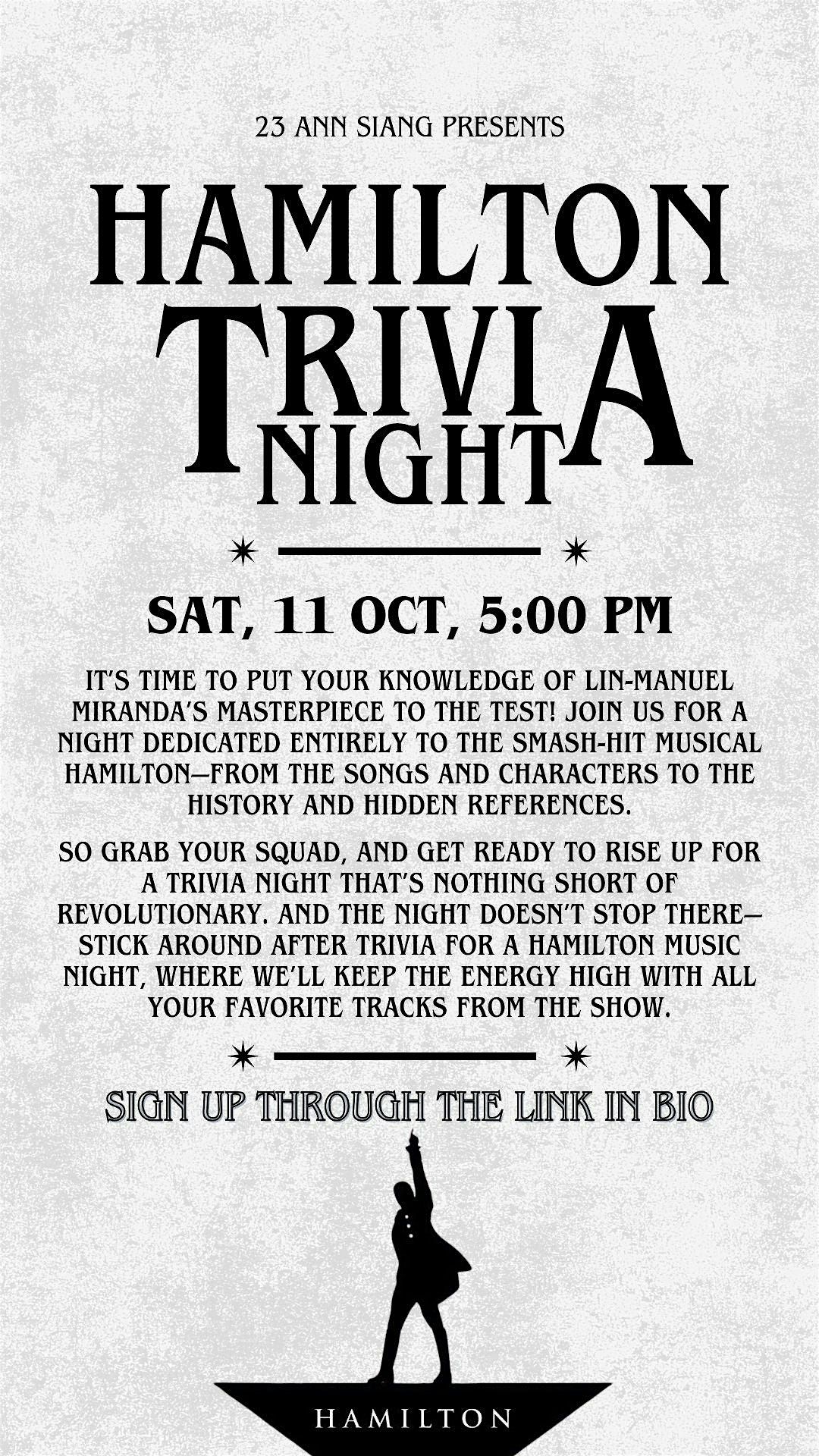 HAMILTON TRIVIA NIGHT