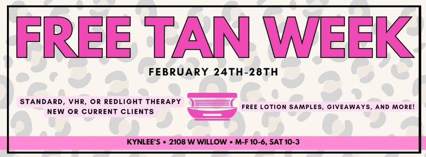 FREE TAN WEEK @ KYNLEE'S