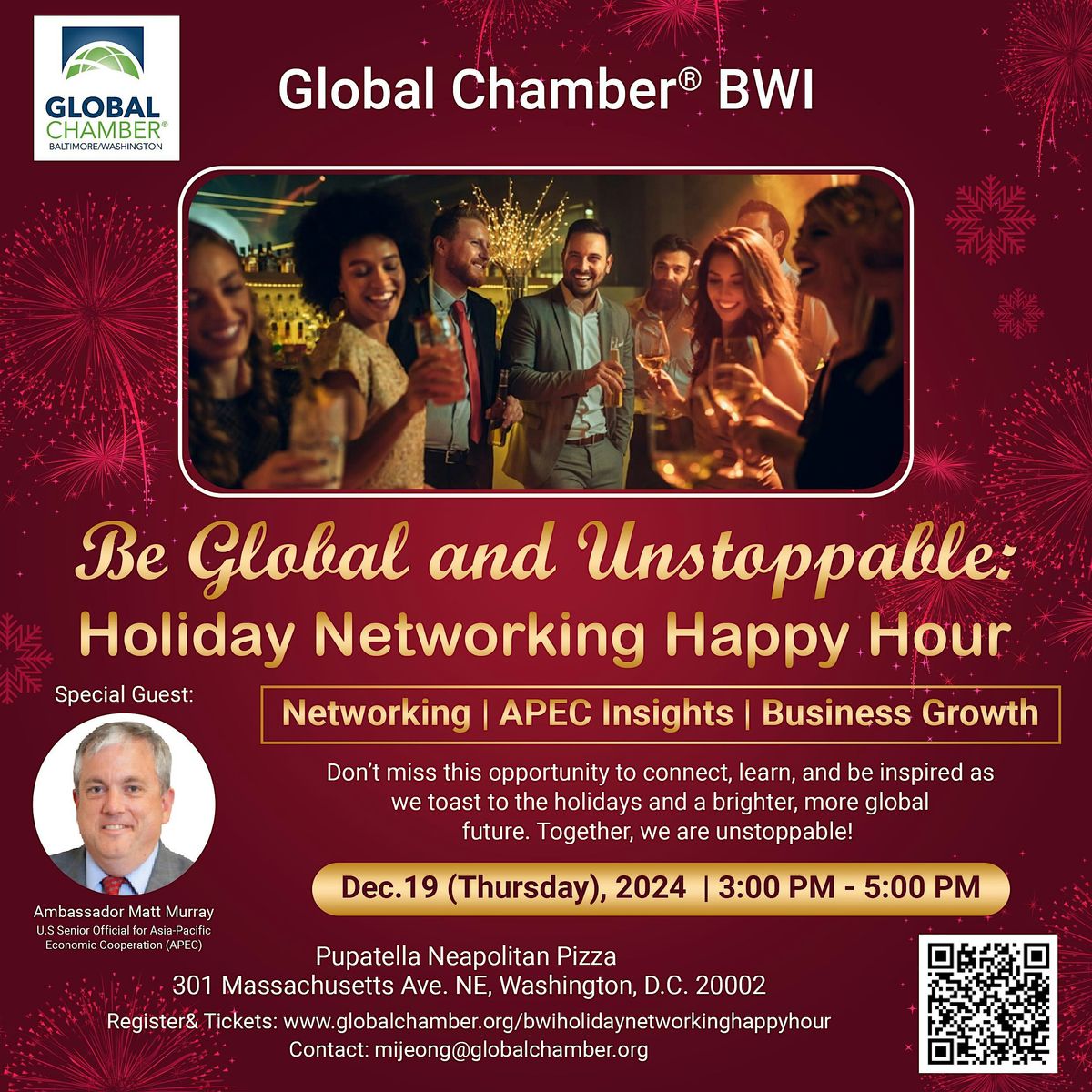 Global Chamber\u00ae BWI Holiday Networking Happy Hour