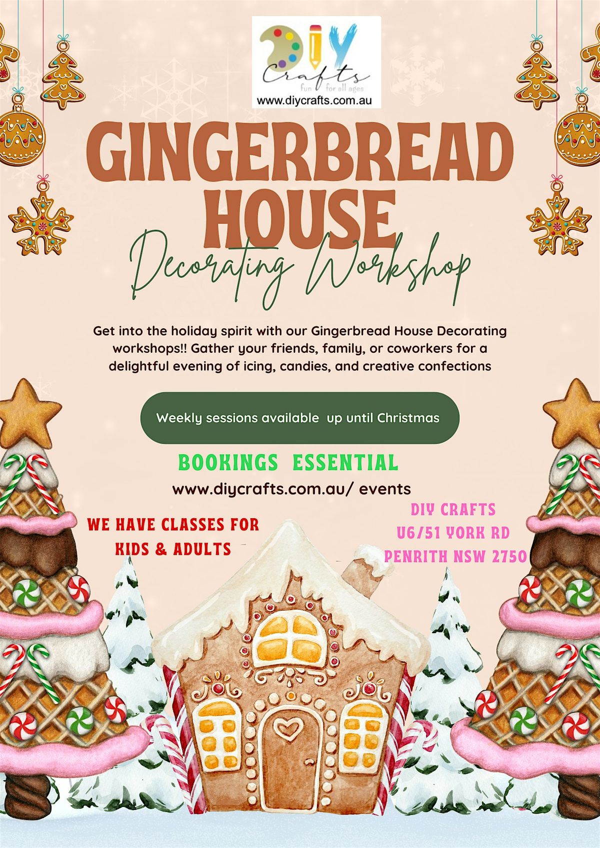 Adult Gingerbread House Decorating Workshop