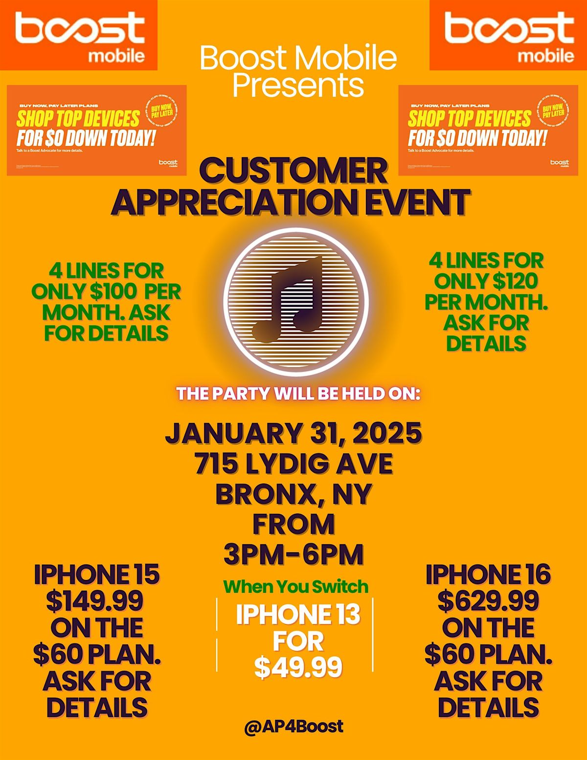 Join us for our Customer Appreciation Event! Great deal on many devices